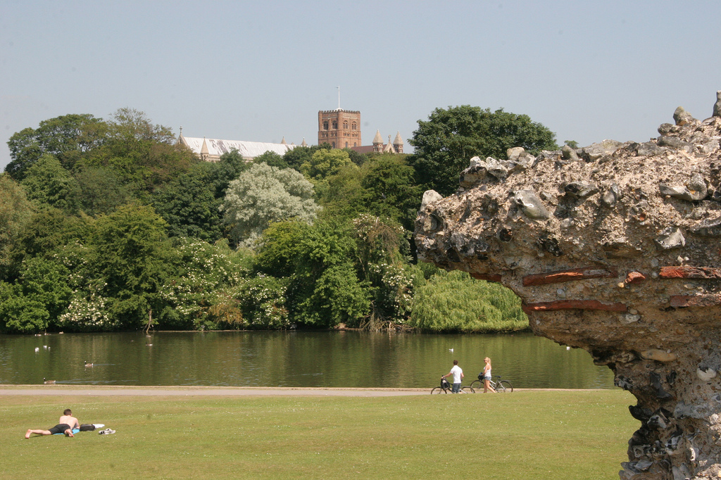 Roman wall in Verulamium Park. (Photo: slocumjospeh via Flickr)