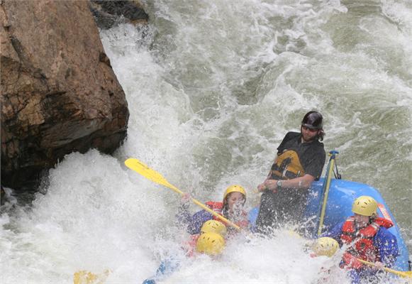 Rafting on the narrow Clear Creek. (Photo via Clear Creek Rafting)