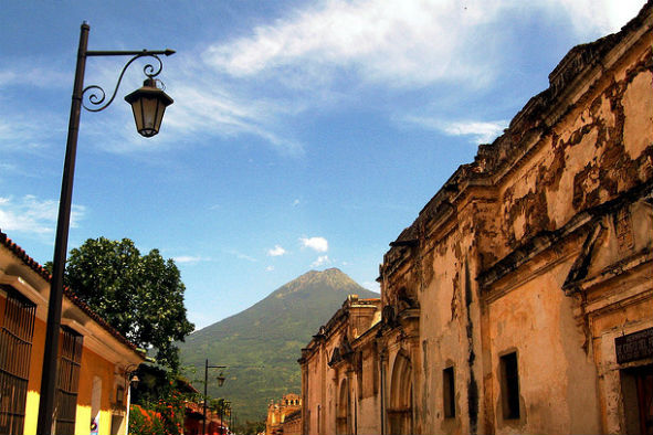 A volcano at the end of the street, Antigua, Guatemala. (Photo: M. Swigart via Flickr)