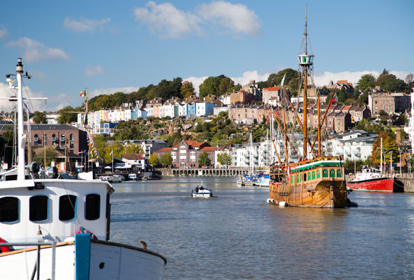 The Matthew sails through Bristol Harbour. (Photo: Chris Allsop)