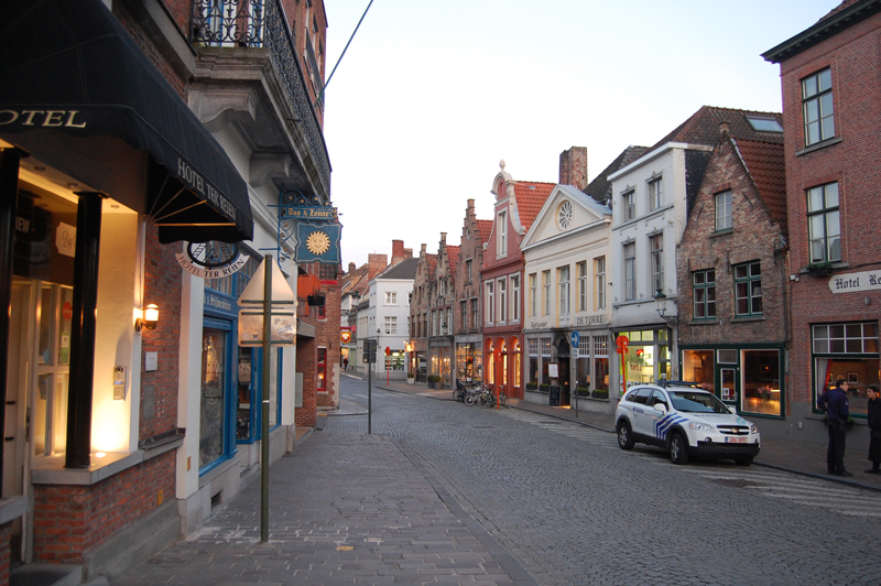 A traditional street in Bruges