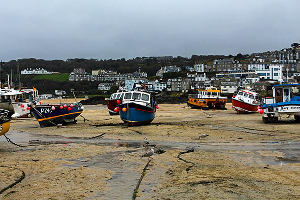 Fishing boats at low tide in St. Ives Harbour (Photo: Paul Stafford)