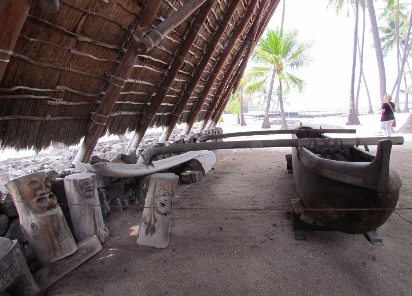 An outrigger canoe carved at Pu'uhonua o Honaunau National Historical Park (Photo: Debra Smith)