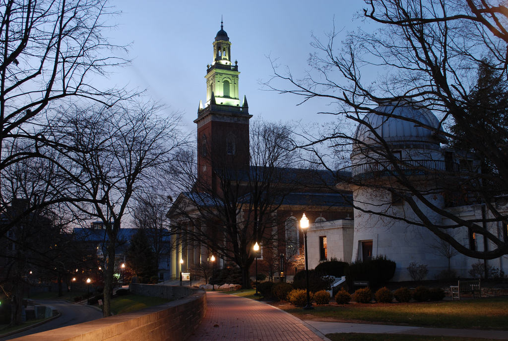 A cathedral at dusk in Granville