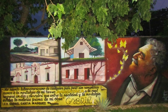 A Gabriel Garcia Marquez commemorative mural, Aracataca (Photo: Stephen Woodman)