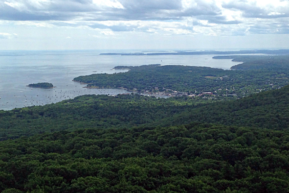 The view of the Camden harborfront from the Ocean Lookout on the Megunticook Trail in Camden Hills State Park (Photo: Janine Weisman)