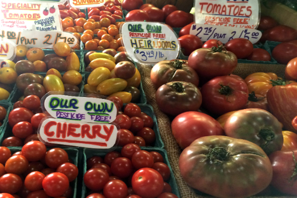 Sungold, Sungella and Tiger Tom's are a few of the tomato varieties for sale at Central Market. (Photo: Wendy Fontaine)