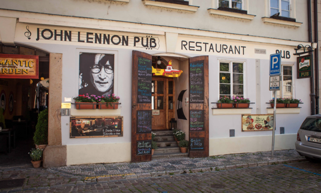 The John Lennon Pub is tucked away down on of Mala Strana's cobbled streets (Photo: via John Lennon Pub)