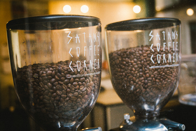 A display of coffee beans at Satan's Coffee Corner (Photo: Toby Tamar via Flickr)