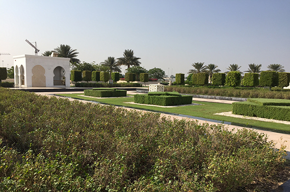 Heavy watering feeds a verdant garden in the desert (Photo: Michael Edwards)