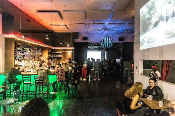 The appropriately bright bar space at Aurora (Photo: Justin Case)