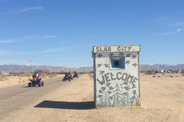 An adorned guard station in Slab City (Photo: Helen Jack)