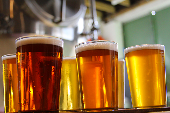 A flight of beers at Brockley Brewery (Photo: Paul Stafford)