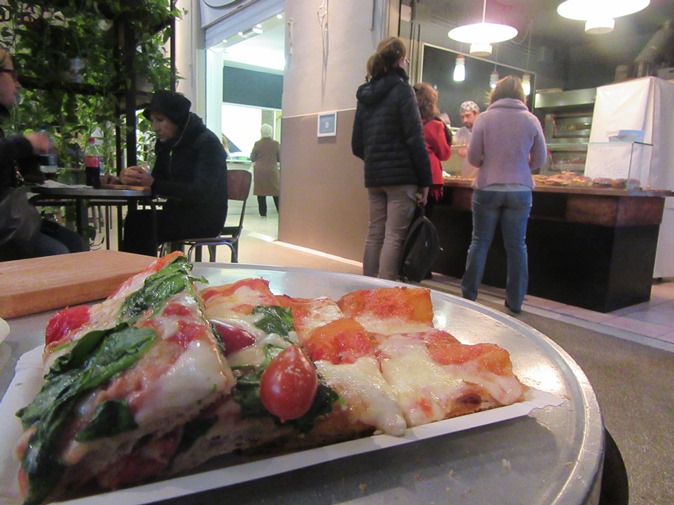 Fantastic pizza at Bologna's Mercato Delle Erbe (Photo: Mike Dunphy)