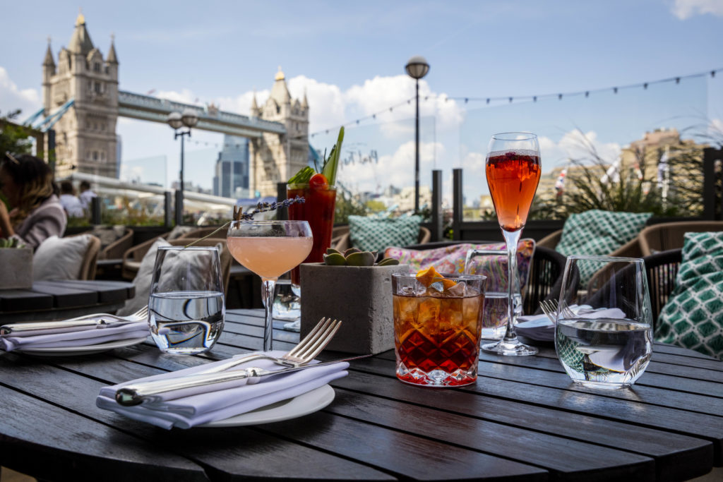 The stunning view from the terrace at Le pont De La Tour (Photo: Le Pont De La Tour)