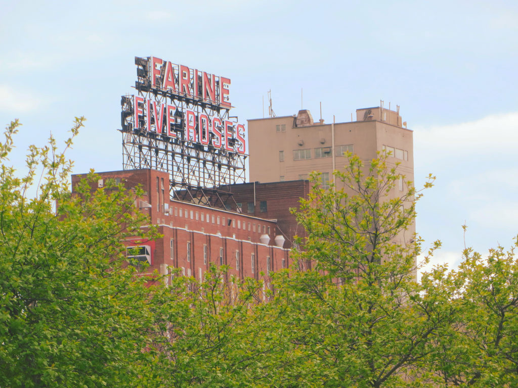 five roses sign, montreal, guide to old montreal