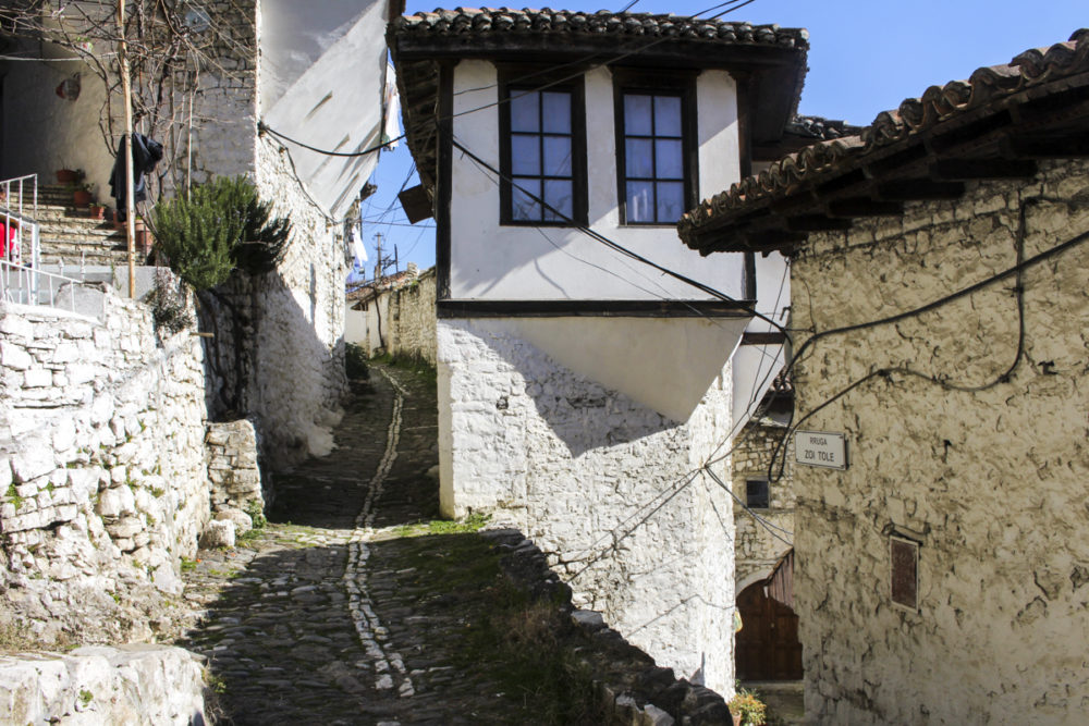 A narrow street in Berat's Mangalem (Photo Paul Stafford for TravelMag.com)