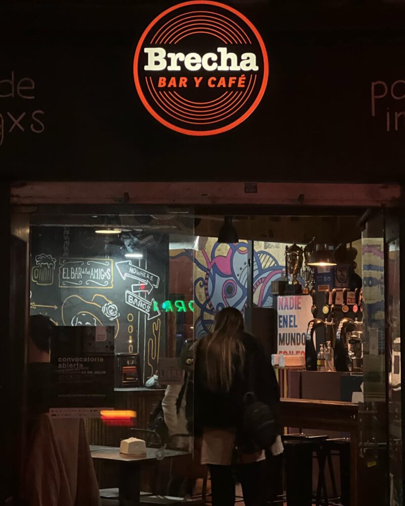 Brecha Bar and Café by night in Montevideo