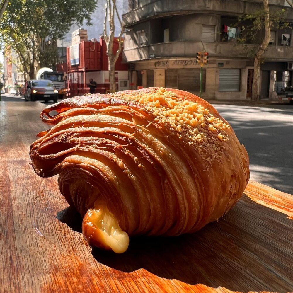 flaky and buttery croissant in Brecha cafe in Montevideo