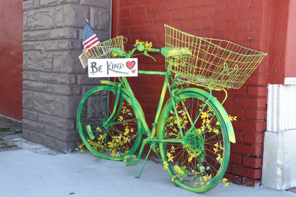 Decorated bike in downtown Ashland, Virginia