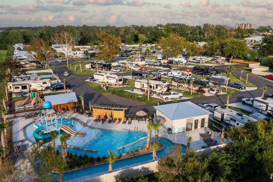 The family-operated and gated Barefoot RV Resort located in North Myrtle Beach