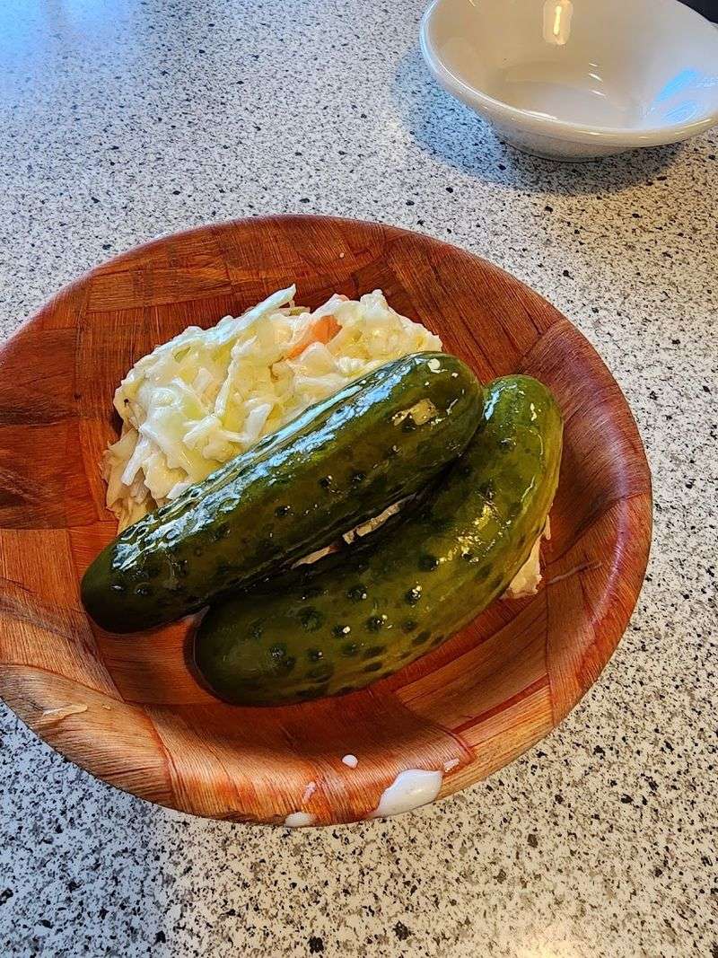Complimentary Pickles And Coleslaw That Set The Tone