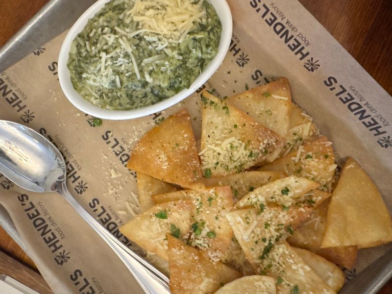 Homemade Chips And Spinach Artichoke Dip