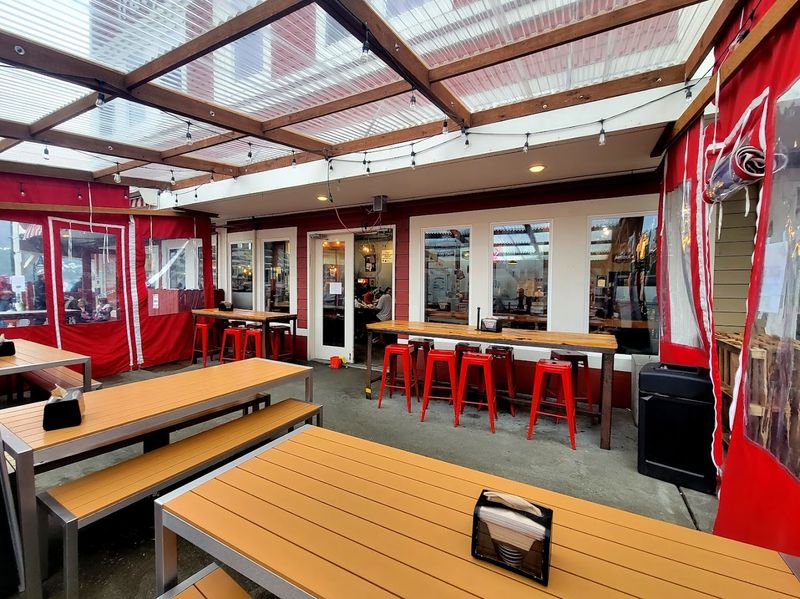 Outdoor And Indoor Seating With Harbor Views