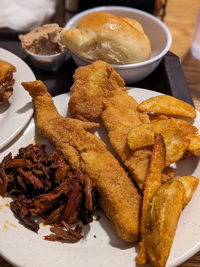 Fried Catfish And Southern Comfort On A Plate