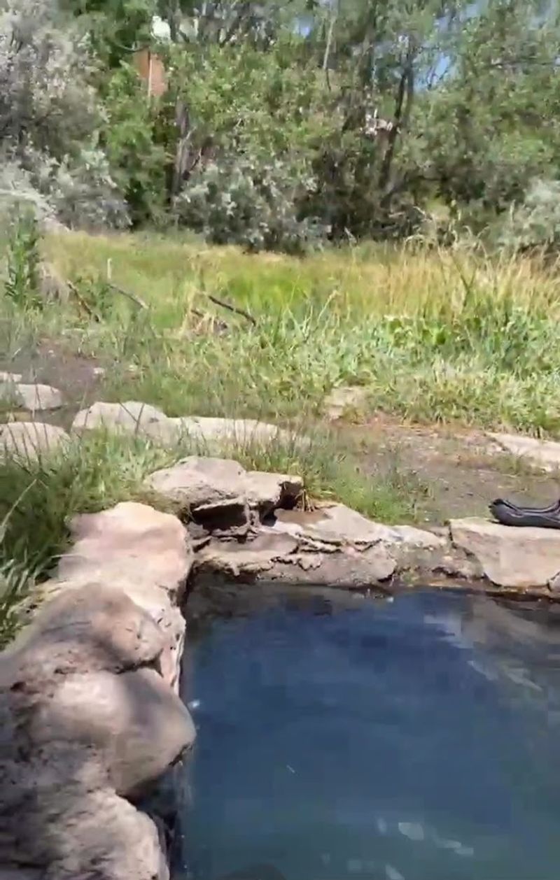 Mineral Pools In A Canyon Setting
