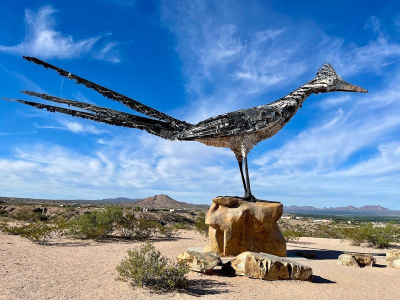 Recycled Roadrunner Sculpture, Las Cruces