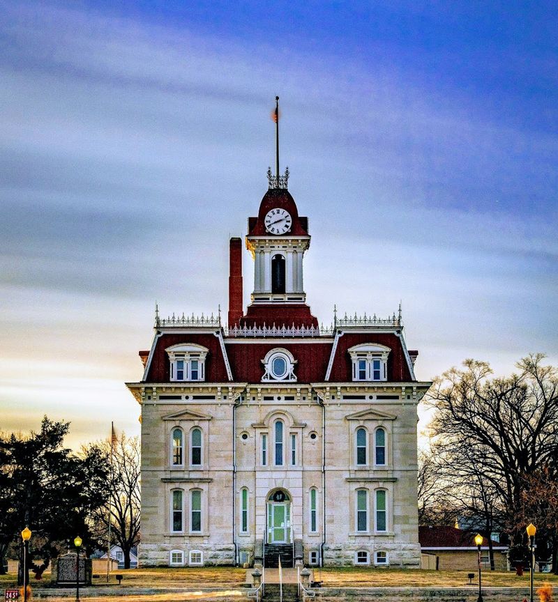 The Chase County Courthouse Stands As A Limestone Crown