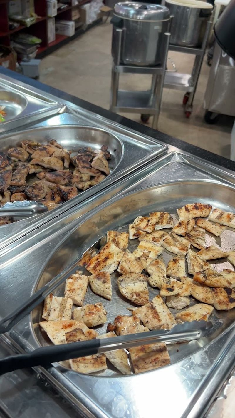 Hibachi Grilling Right In The Middle Of The Buffet