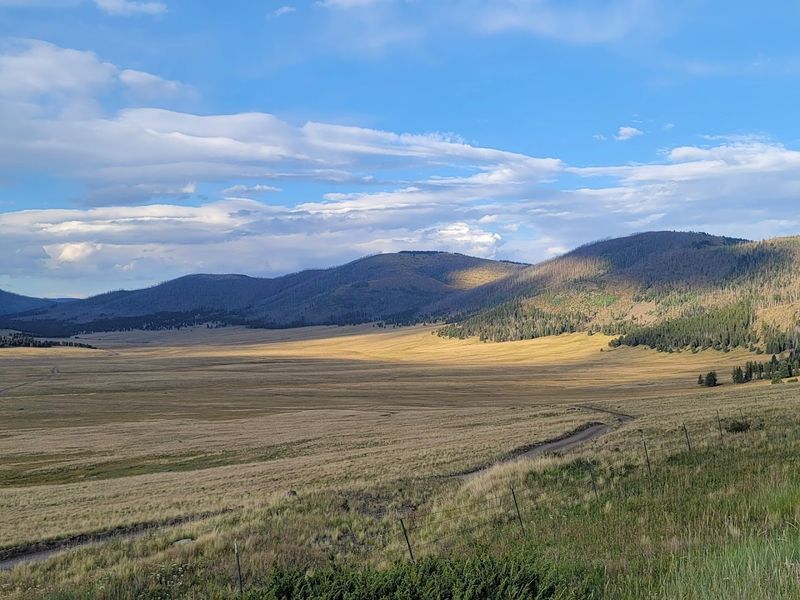A Wide Meadow Beneath Volcanic Ridges
