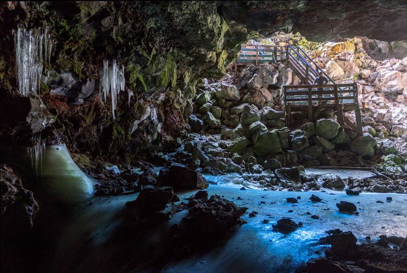 Dark Lava Beds And Cool Cave Air
