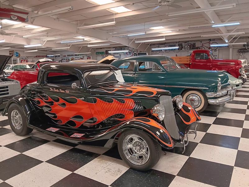 Vintage Cars Beneath Route 66 Nostalgia