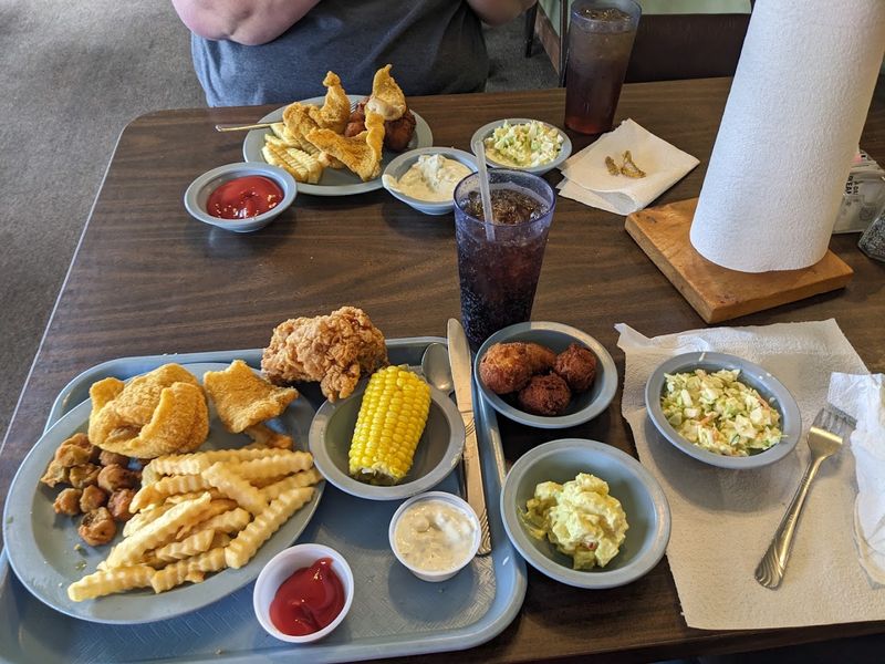 Fried Shrimp And Chicken Round Out The Buffet
