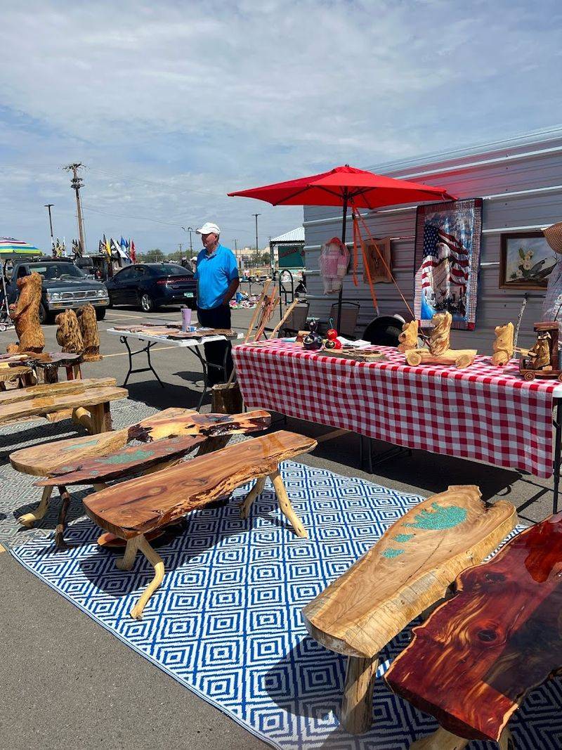 Sunlit Booths Across The Fairgrounds