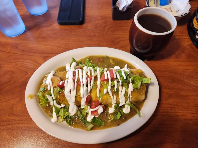The Santa Fe Burrito With Homemade Green Chili Sauce