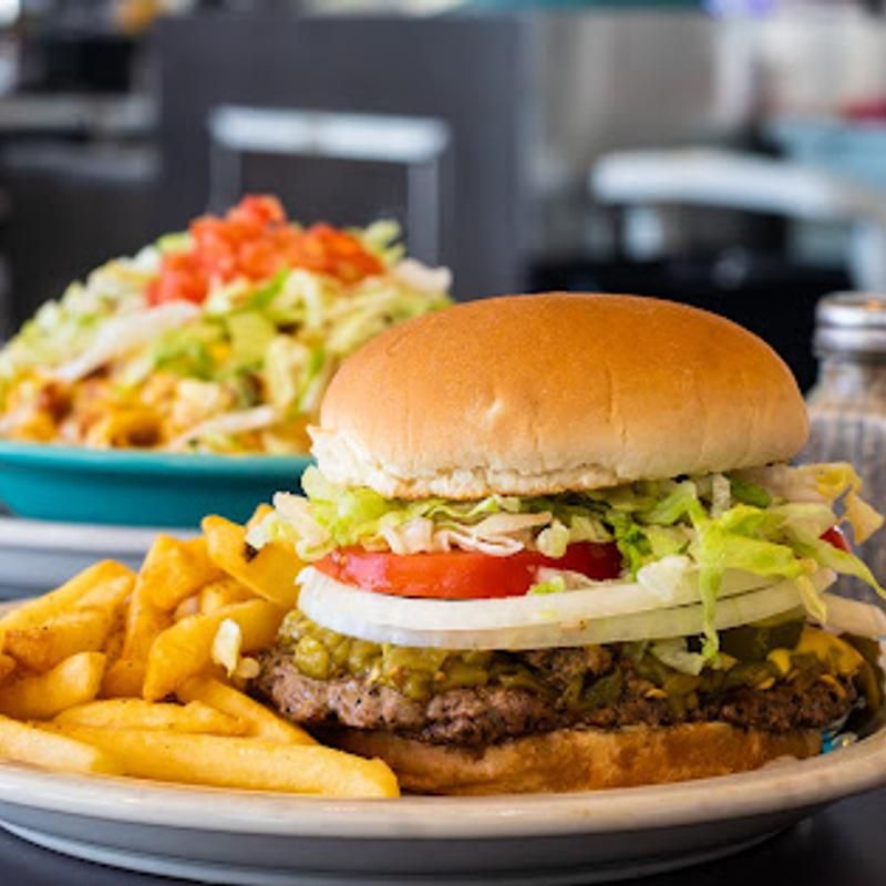 The Famous Green Chile Cheeseburger
