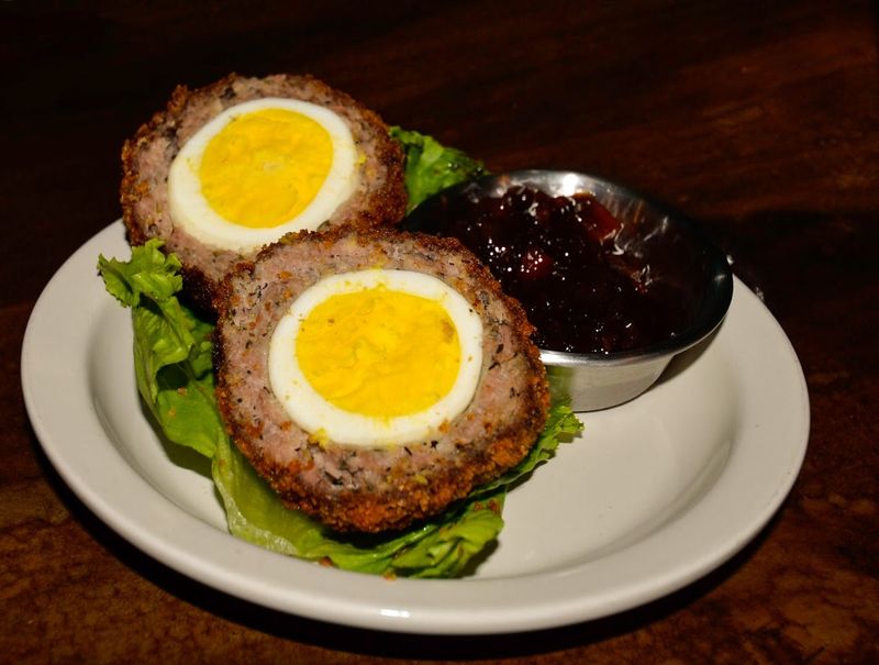 SCOTCH EGG AND SAUSAGE ROLLS AS STARTERS