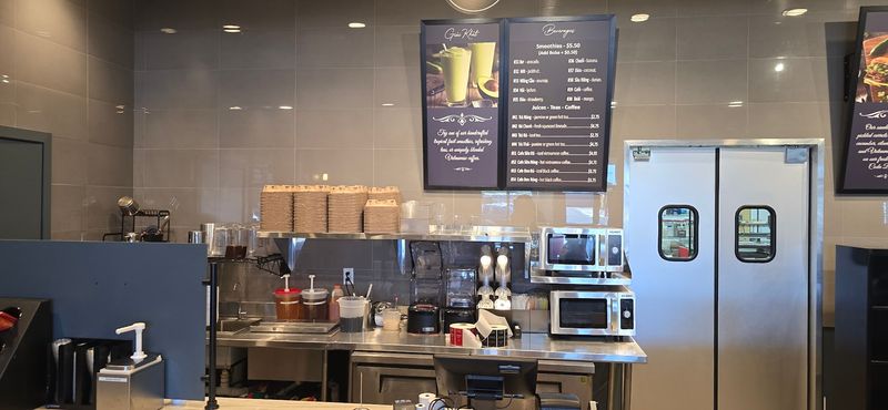 Sleek Cafe Details Behind The Counter