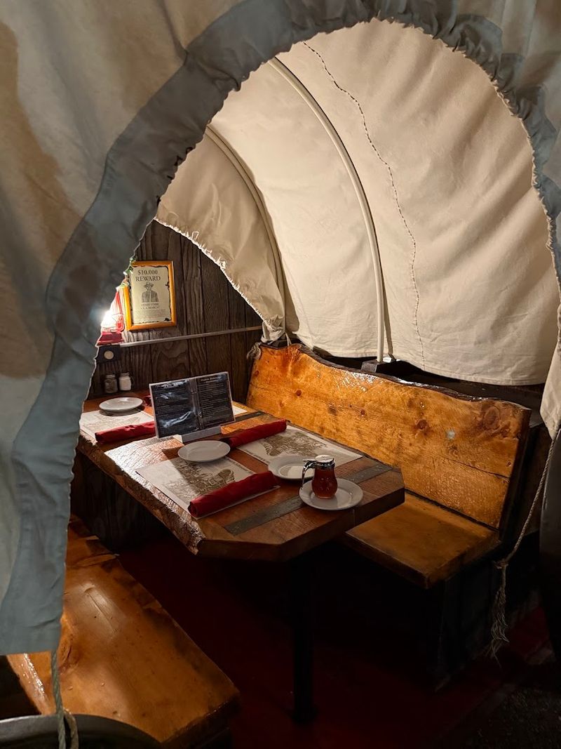 The Covered Wagon Booths That Make Every Meal Feel Like A Frontier Adventure