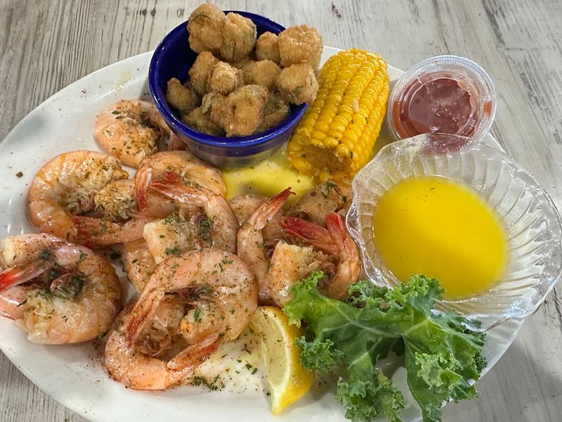Shrimp, Oysters, And Crab Cake Keep The Plate Interesting