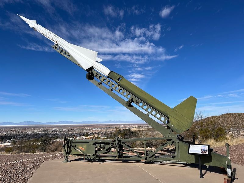 Rockets Rising Against The Desert Sky