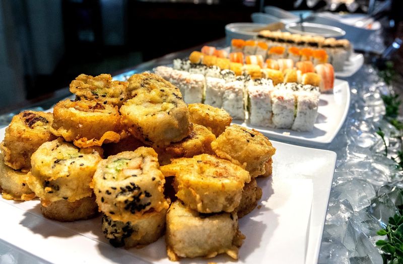 Where Sushi, Hibachi-Style Grill Station, And Hot Trays Share The Same Room