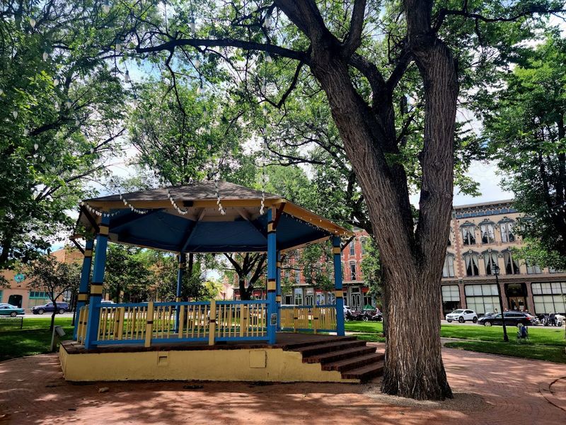 A Plaza Framed By Old Western Charm