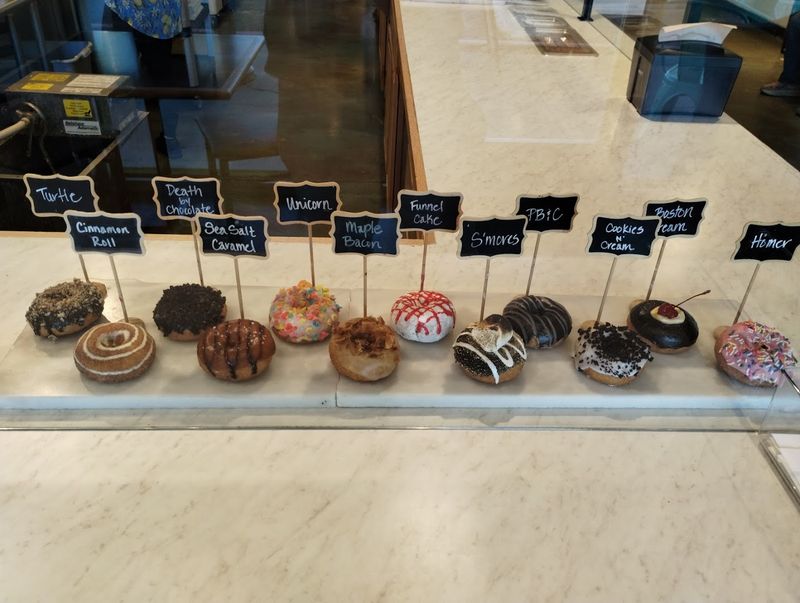 Handcrafted Donuts Behind The Glass