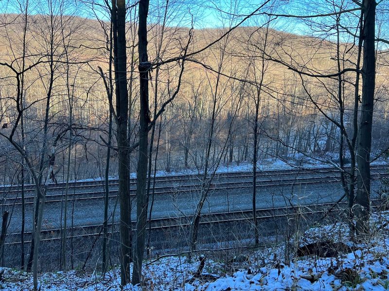 Trains Still Run Right Next To The Trail