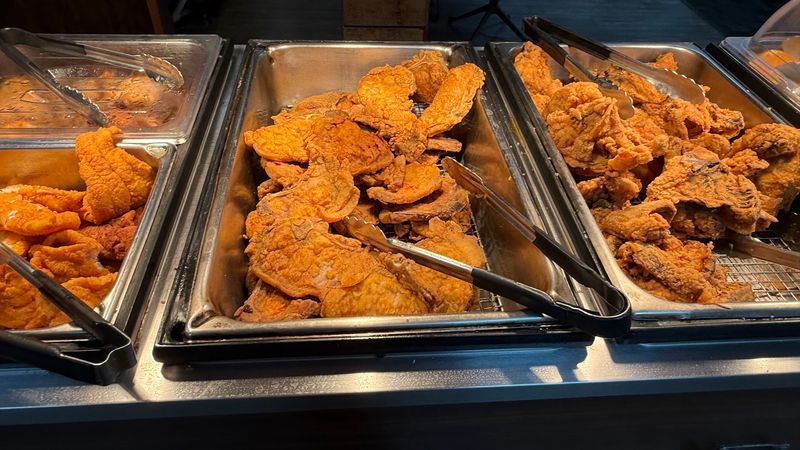 Fried Chicken Keeps The Buffet Line Busy